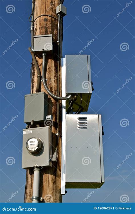 electric boxes.on.telephone poles|pole mounted electrical box.